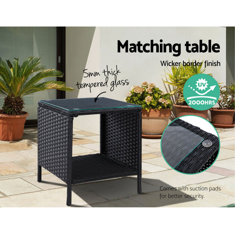 Birkdale 5 Piece Outdoor Lounge Set, Black