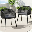 Wolumla Outdoor Dining Chair Black 2pcs image 1