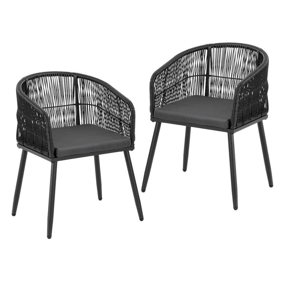 Wolumla Outdoor Dining Chair Black 2pcs image 2