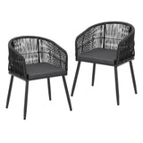 Wolumla Outdoor Dining Chair Black 2pcs image 2