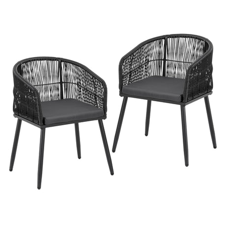 Wolumla Outdoor Dining Chair Black 2pcs image 2