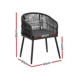 Wolumla Outdoor Dining Chair Black 2pcs image 3