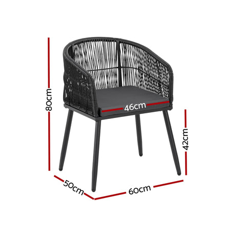 Wolumla Outdoor Dining Chair Black 2pcs image 3