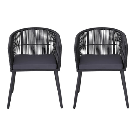 Wolumla Outdoor Dining Chair Black 2pcs image 4