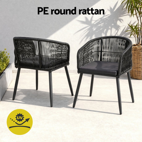 Wolumla Outdoor Dining Chair Black 2pcs image 6