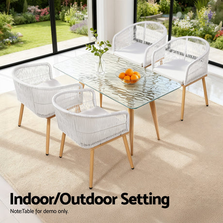 Wolumla Outdoor Dining Chair White 2pcs image 1
