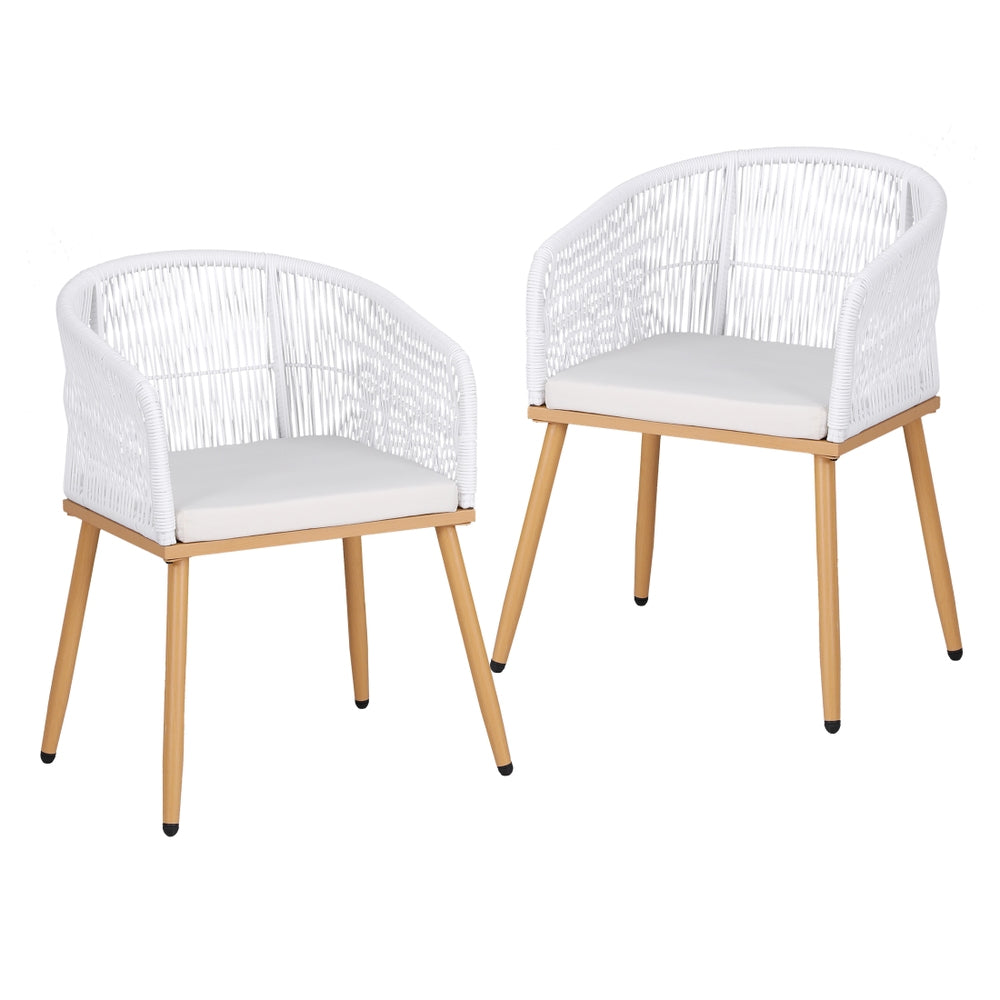 Wolumla Outdoor Dining Chair White 2pcs image 2