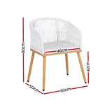 Wolumla Outdoor Dining Chair White 2pcs image 3