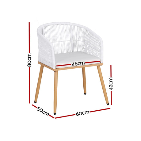 Wolumla Outdoor Dining Chair White 2pcs image 3
