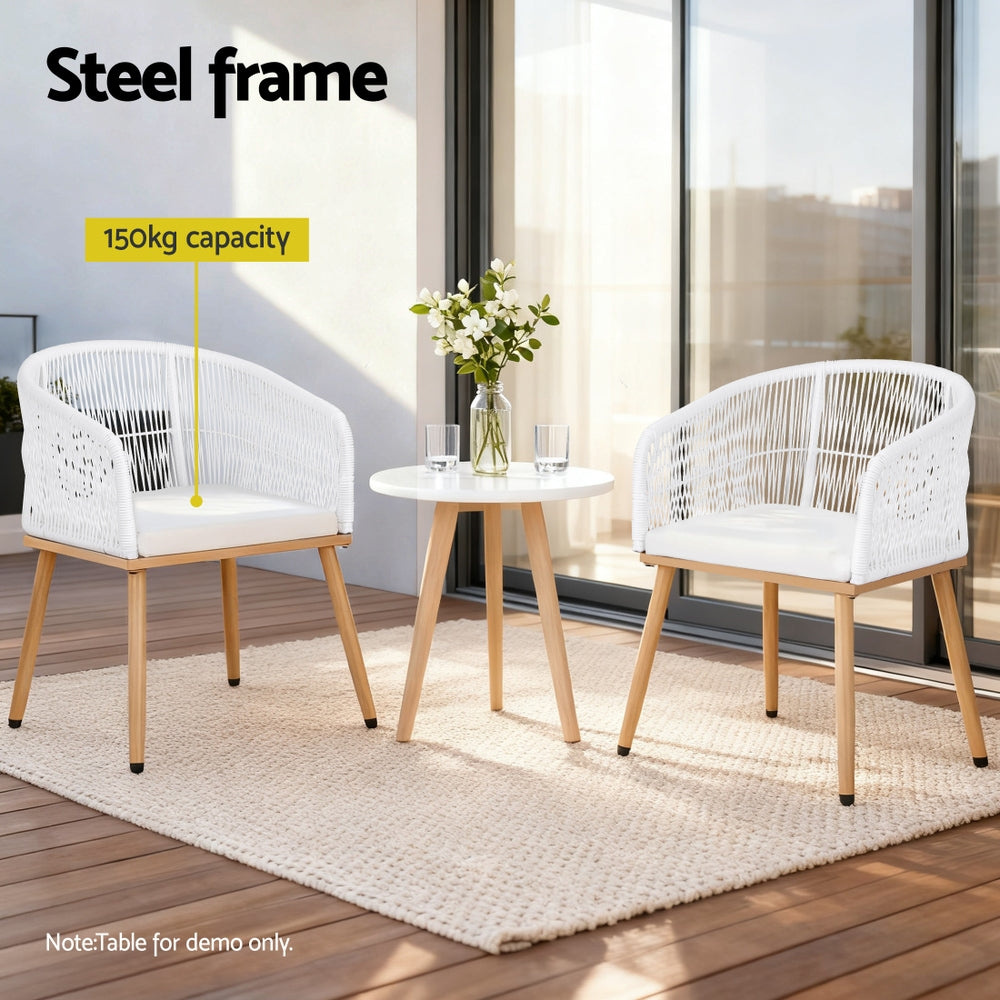Wolumla Outdoor Dining Chair White 2pcs image 5