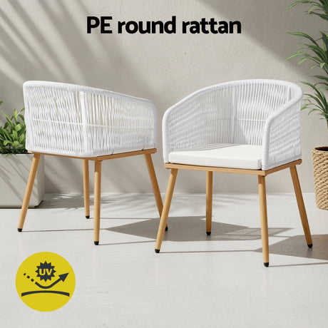 Wolumla Outdoor Dining Chair White 2pcs image 6