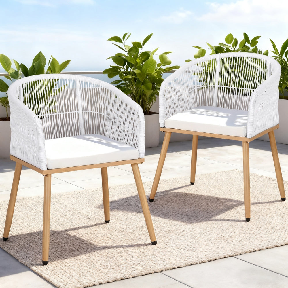 Wolumla Outdoor Dining Chair White 2pcs image 7