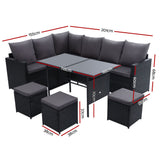 Gardeon Modular Outdoor Wicker Sofa and Dining Set with Included Hooks — Allure Home Collections