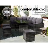 Gardeon Modular Outdoor Wicker Sofa and Dining Set with Included Hooks — Allure Home Collections