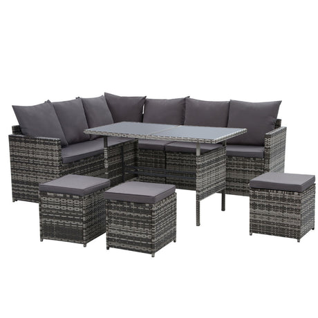 Gardeon Modular Outdoor Wicker Sofa and Dining Set with Included Hooks — Allure Home Collections