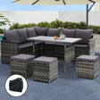 Broadbeach grey wicker outdoor lounge set in an outdoor setting