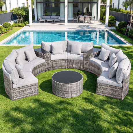 Labrador grey rattan outdoor lounge set in an outdoor setting