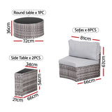 Labrador 11 Piece Outdoor Lounge Set, Grey Rattan