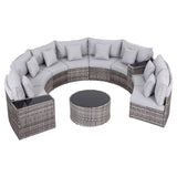 Labrador 11 Piece Outdoor Lounge Set, Grey Rattan