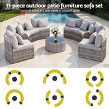 Labrador 11 Piece Outdoor Lounge Set, Grey Rattan