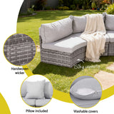 Labrador 11 Piece Outdoor Lounge Set, Grey Rattan