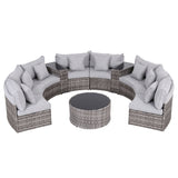 Labrador 11 Piece Outdoor Lounge Set, Grey Rattan