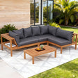 Bilinga natural timber outdoor lounge set in an outdoor setting