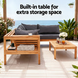 Bilinga 4 Piece Outdoor Lounge Set, Natural Timber