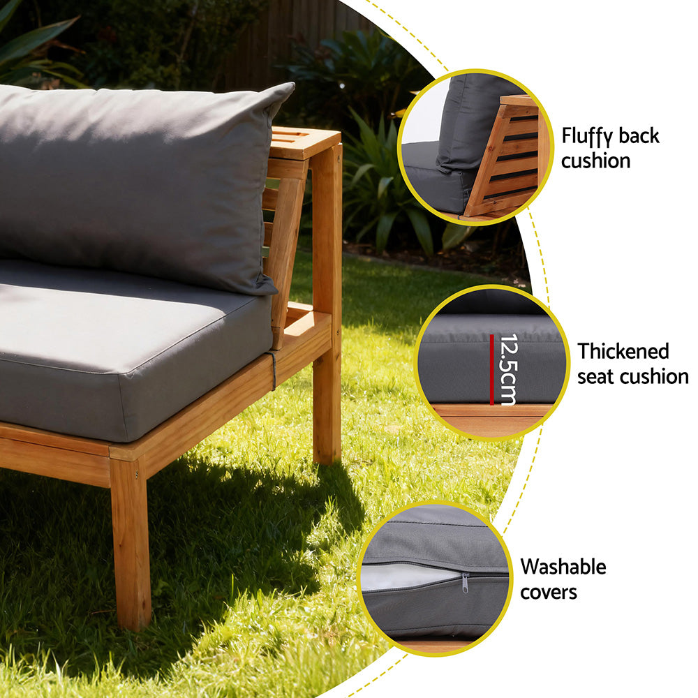 Bilinga 4 Piece Outdoor Lounge Set, Natural Timber