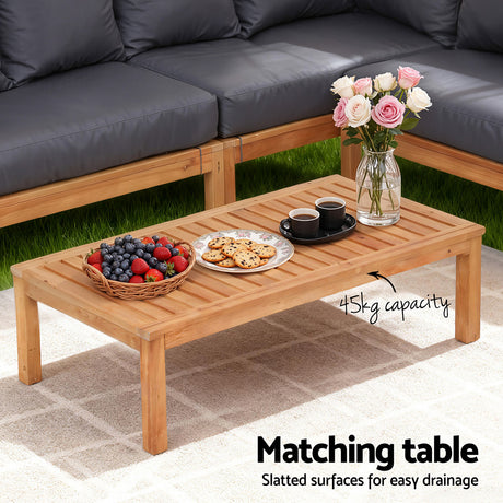 Bilinga 4 Piece Outdoor Lounge Set, Natural Timber