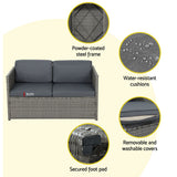 Gardeon 4 Piece Outdoor Wicker Sofa Set Couch Lounge Setting Grey — Allure Home Collections