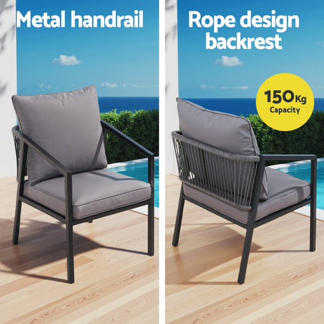 Gardeon 4 Seater Outdoor Sofa Set 4 Piece with Table and Chairs — Allure Home Collections