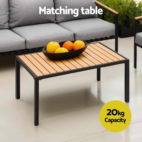 Elanora 4 Piece Outdoor Lounge Set, Black Steel