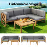 Warroora Outdoor Sofa Set, Timber, 5 Piece