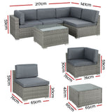 Boolathana Outdoor Lounge Set, 4 seater, Grey