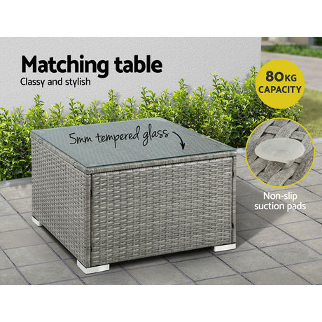 Kirra 5 Piece Outdoor Corner Lounge Set, Grey Wicker