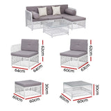 Northampton Outdoor Sofa Set, Wicker Rattan, 5 Piece, Brown