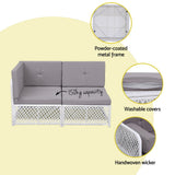 Northampton Outdoor Sofa Set, Wicker Rattan, 5 Piece, Brown