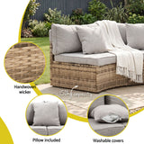 Surfers 7 Piece Outdoor Lounge Set, Brown Rattan