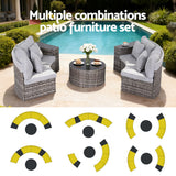 Newport 7 Piece Outdoor Lounge Set, Grey Rattan