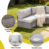 Newport 7 Piece Outdoor Lounge Set, Grey Rattan