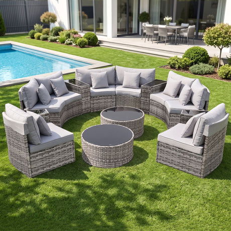 Surfers grey rattan outdoor lounge set in an outdoor setting