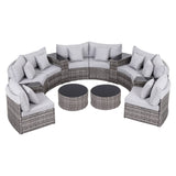 Surfers 14 Piece Outdoor Lounge Set, Grey Rattan