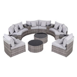 Surfers 14 Piece Outdoor Lounge Set, Grey Rattan