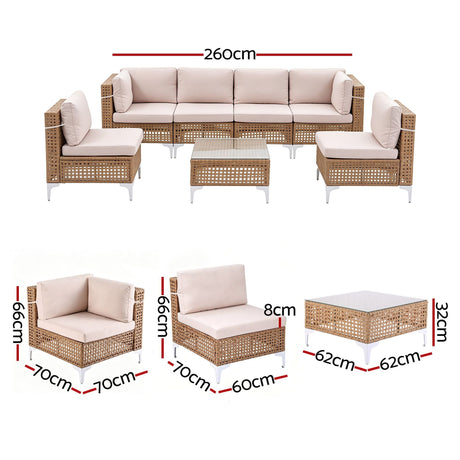 Mollymook 7 Piece Outdoor Lounge Set, view 2