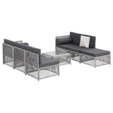 Galena Outdoor Sofa Set, Wicker Rattan, 7 Piece, Brown