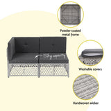 Galena Outdoor Sofa Set, Wicker Rattan, 7 Piece, Brown