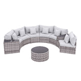 Ningaloo Outdoor Sofa Set, Wicker Rattan, 9 Piece
