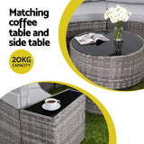 Ningaloo Outdoor Sofa Set, Wicker Rattan, 9 Piece