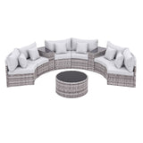 Ningaloo Outdoor Sofa Set, Wicker Rattan, 9 Piece